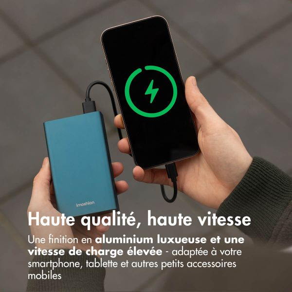 imoshion Ultra Series Aluminium Batterie externe 20.000 mAh - Charge rapide jusqu'à 33 watts - Petrol Green
