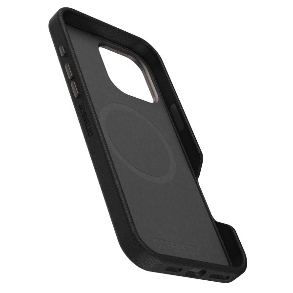 OtterBox Coque en cuir de cactus Symmetry MagSafe Apple iPhone 16 Pro Max - Noir Ash