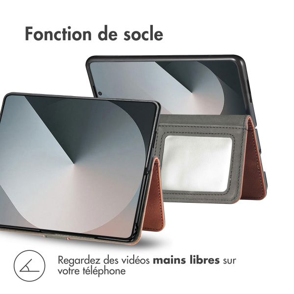 imoshion Étui de télephone portefeuille de luxe Samsung Galaxy Fold 7 - Marron