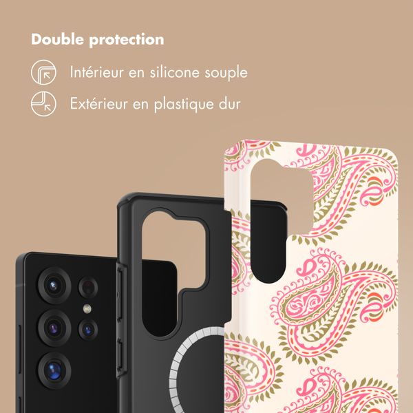 Selencia Coque arrière Vivid avec MagSafe Samsung Galaxy S25 Ultra - Paisley Blush