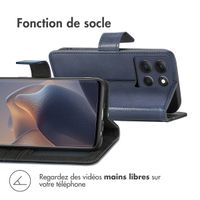 imoshion Étui de télephone portefeuille de luxe Motorola Moto G86 - Bleu foncé