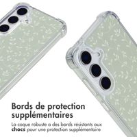 imoshion Coque Design avec cordon Samsung Galaxy S25 - Smoke Green Flowers