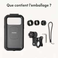 imoshion Support de téléphone premium pour vélo - Résistant aux éclaboussures - Rotation à 360° - Universel - Noir