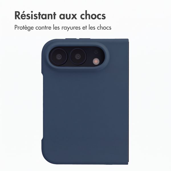 Accezz Coque Liquid Silicone avec MagSafe Apple iPhone Duo - Bleu foncé