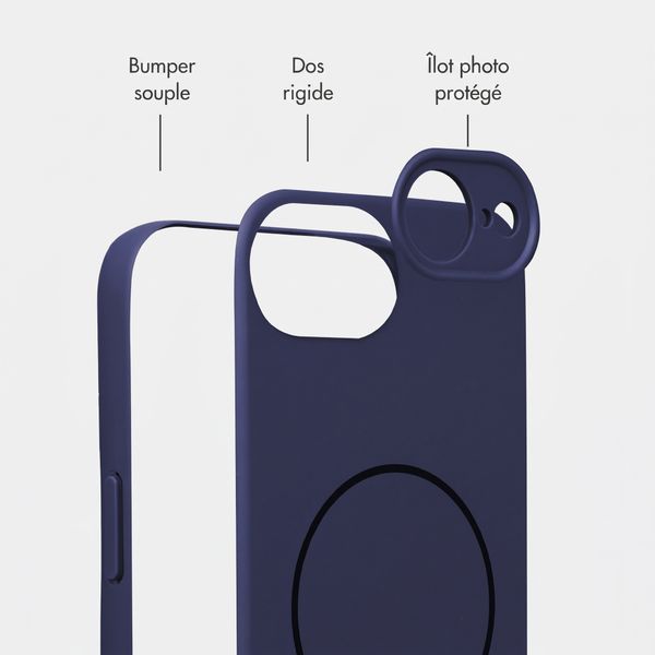 Accezz Coque Grip avec MagSafe Apple iPhone 17e / 16e - Bleu foncé
