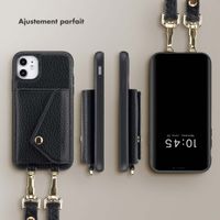 Selencia Coque de télephone Sera avec cordon et porte-cartes enveloppe Apple iPhone 11 - Noir