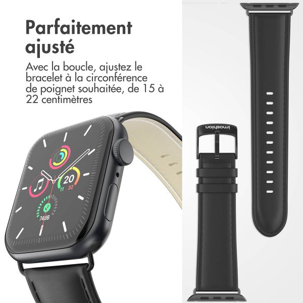 imoshion Bracelet Classic en cuir Apple Watch | 38/40/41/42 mm - Noir