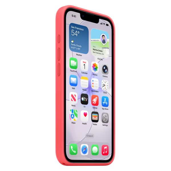 Apple Coque en silicone avec MagSafe Apple iPhone 17e - Bright Guava