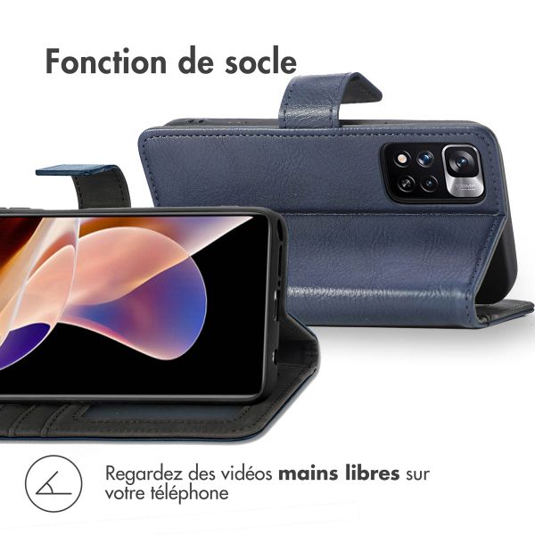 imoshion Étui de télephone portefeuille de luxe Xiaomi Redmi Note 11 Pro - Bleu foncé