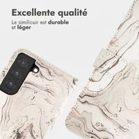 imoshion Étui de télephone portefeuille Design Samsung Galaxy S22 - Sandy Marble