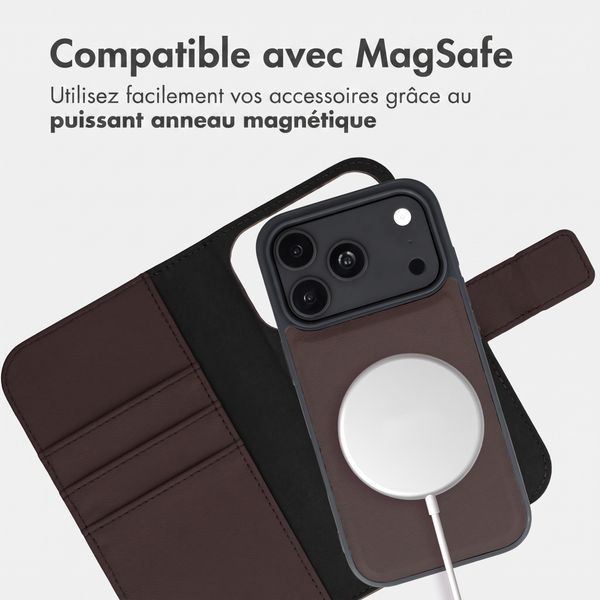 imoshion Étui portefeuille luxe 2-en-1 amovible Apple iPhone 18 Pro / 17 Pro - Marron