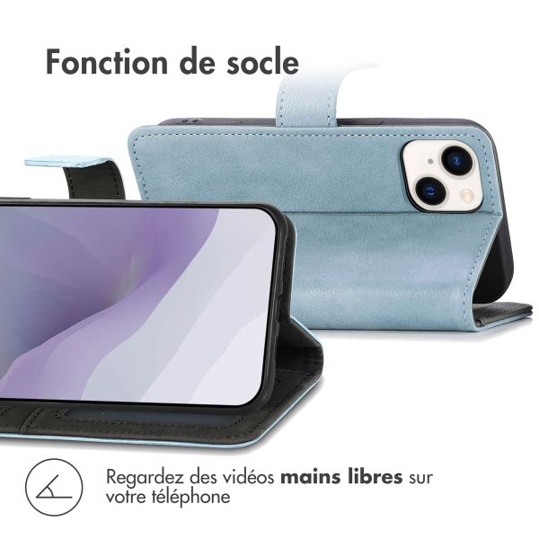 imoshion Étui de télephone portefeuille de luxe Apple iPhone 14 / 13 - Bleu clair