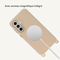 Selencia Coque arrière Rivièra avec MagSafe avec crochets amovibles Samsung Galaxy A57 (5G) - Milky Latte
