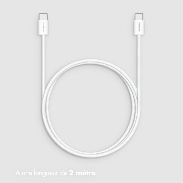 imoshion Câble USB-C vers USB-C Tressé 60 W - 2 mètres - Blanc