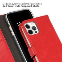 Selencia Étui portefeuille en cuir véritable Apple iPhone 12 (Pro) - Rouge