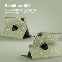 imoshion Coque tablette Design rotatif à 360° Apple iPad Air 13 pouces (2026) M4 / (2025) M3 / (2024) M2 - Green Flowers