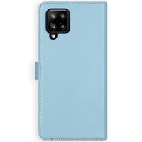 Selencia Étui portefeuille en cuir véritable Samsung Galaxy A42 - Air Blue