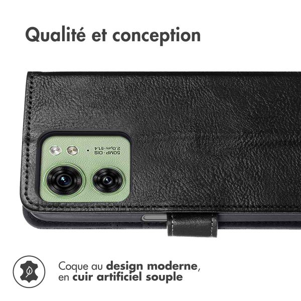 imoshion Étui de télephone portefeuille de luxe Motorola Edge 40 - Noir
