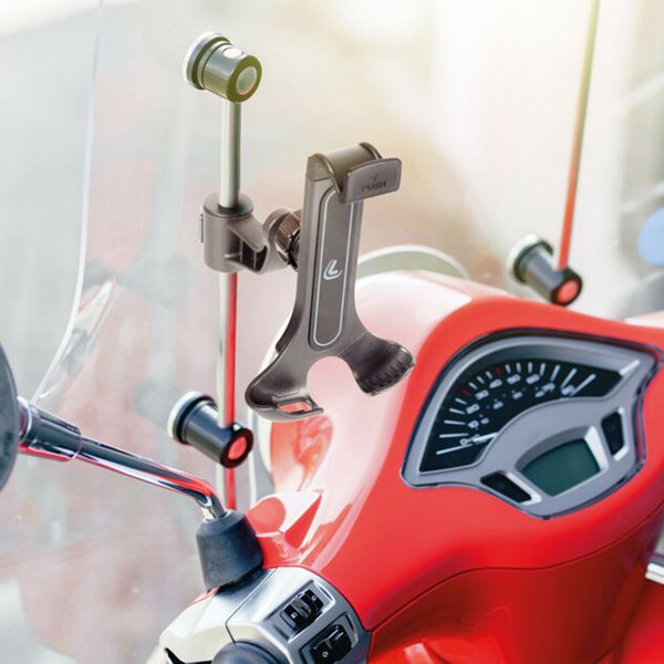 Lampa Support de téléphone Smart Flow pour scooter - Rotation à 360° - Fixation sur rétroviseur et pare-brise - Noir