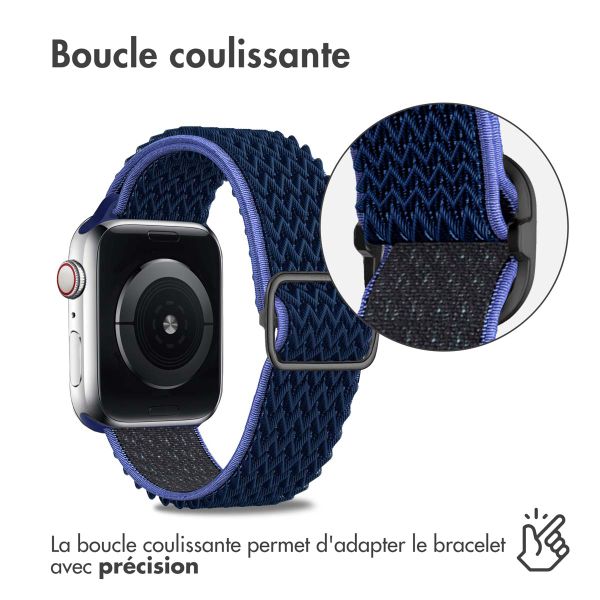 imoshion Bracelet en nylon élastique Apple Watch | 38/40/41/42 mm - Bleu foncé