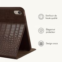 Selencia Coque Croco Apple iPad 11 (2025) 11 pouces A16 / iPad 10 (2022) 10.9 pouces - Choco Brown