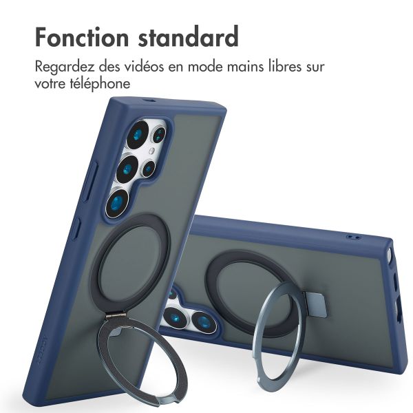 Accezz Coque Ring Stand avec MagSafe Samsung Galaxy S24 Ultra - Bleu
