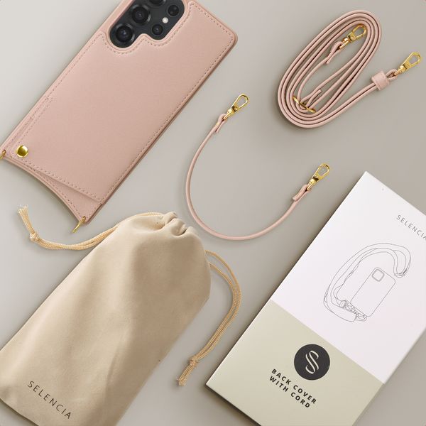 Selencia Coque de télephone Nova avec cordon et porte-cartes Samsung Galaxy S25 Ultra - Dusty Rose