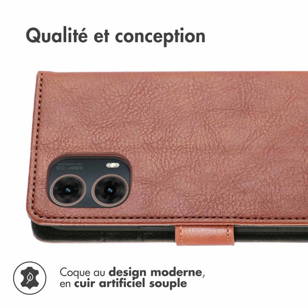 imoshion Étui de télephone portefeuille de luxe Motorola Moto G85 - Marron
