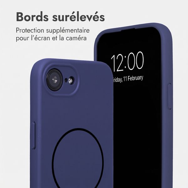 Accezz Coque Grip avec MagSafe Apple iPhone 17e / 16e - Bleu foncé