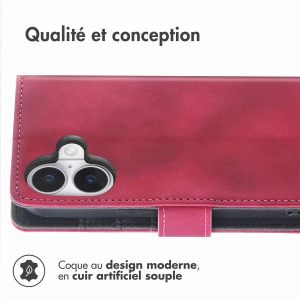 imoshion Etui de télephone portefeuille avec cordon Apple iPhone 16 - Rouge