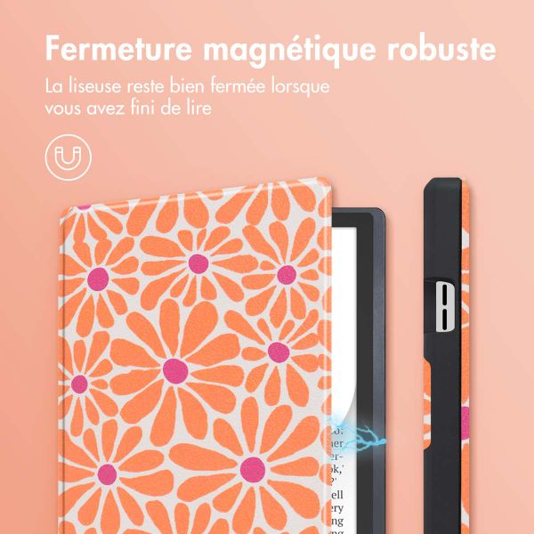 imoshion Étui á rabat Pocketbook InkPad Color 3 / InkPad 4 - Orange Flowers Connect