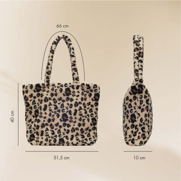 Selencia Sac Fourre-tout Zaya - Teddy Sac Ordinateur 16 pouces - Léopard