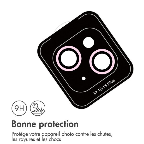 imoshion Lot de 2 protections d'objectif de caméra Apple iPhone 15 / 15 Plus - Pink