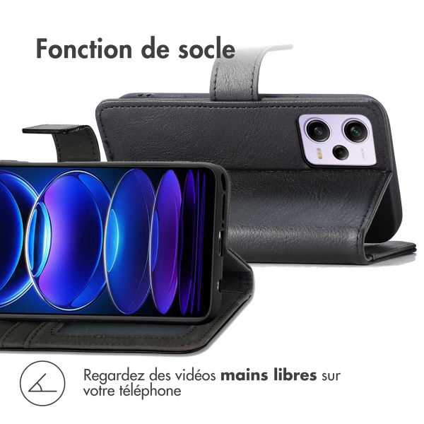 imoshion Étui de télephone portefeuille de luxe Xiaomi Redmi Note 12 Pro Plus - Noir
