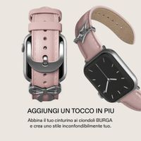 Burga Bracelet en cuir véritable  - Apple Watch | 44/45/46/49 mm / Connexion universelle 20 mm - Pillow Talk / Silver