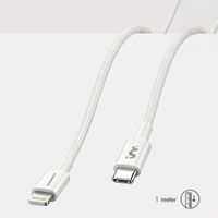 imoshion Câble USB-C vers Lightning Tressé 30 W - 2 mètres - Blanc
