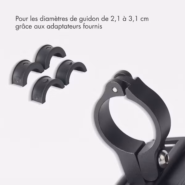 imoshion Mini support de téléphone en aluminium pour vélo - Léger - Universel - Noir