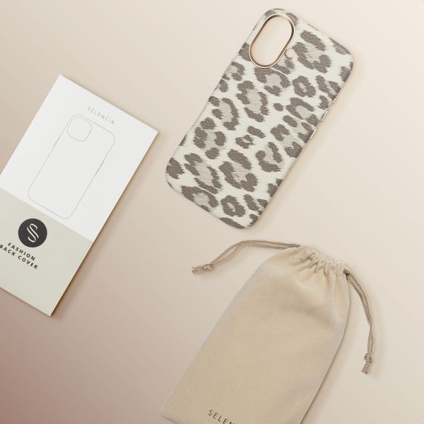 Selencia Coque Sabi imprimé panthère avec MagSafe Apple iPhone 16 - Soft Ivory
