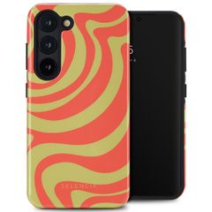 Selencia Coque arrière Vivid Samsung Galaxy S23 - Wavy Swirl Orange Fern