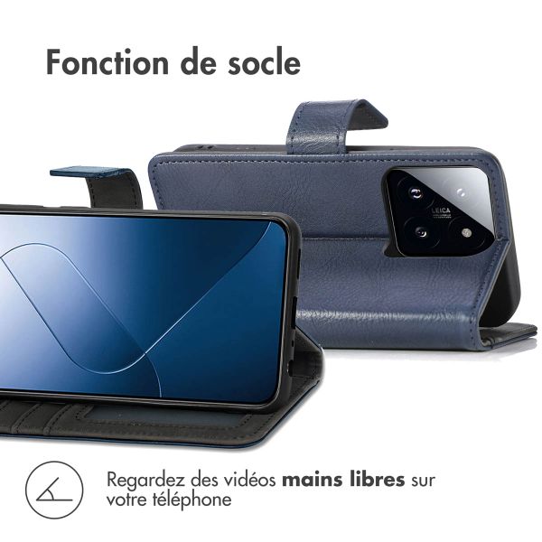 imoshion Étui de télephone portefeuille de luxe Xiaomi 14T - Bleu foncé