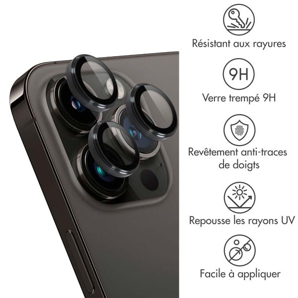imoshion Lot de 2 protections d'objectif de caméra Apple iPhone 15 Pro / 15 Pro Max - Noir