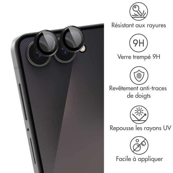 imoshion Protection Caméra en verre trempé 2 Pack Samsung Galaxy Z Flip 7 - Noir