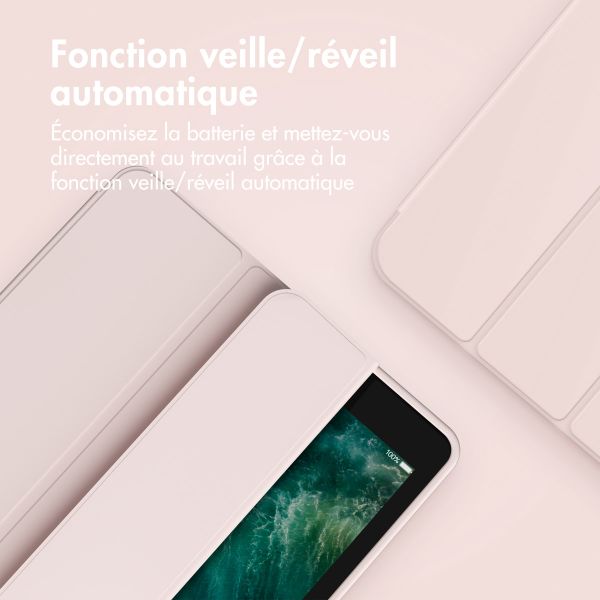 Accezz Coque tablette portefeuille Smart Silicone Apple iPad 11 (2025) 11 pouces A16 / iPad 10 (2022) 10.9 pouces - Rose