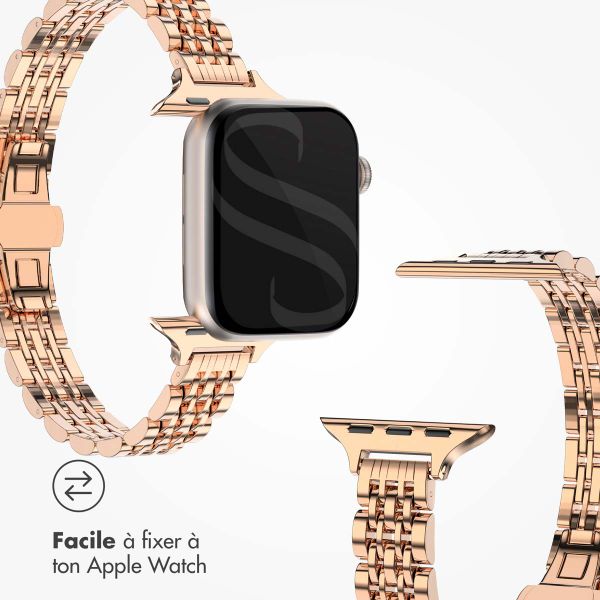 Selencia Bracelet en acier slim style Jubilee Apple Watch | 38/40/41/42 mm - Rose Doré