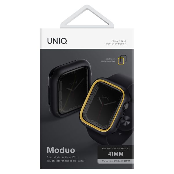 Uniq Coque Moduo avec lunette Apple Watch - 40 / 41 mm - Midnight (Black/Mustard)