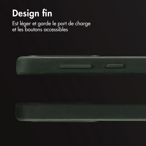 Accezz Coque MagSafe en cuir vintage Samsung Galaxy S25 / S24 - Smokey Green