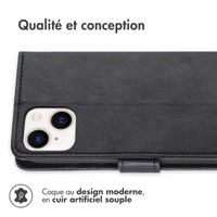 imoshion Étui de télephone portefeuille de luxe Apple iPhone 15 Plus - Noir