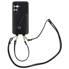 Selencia Coque de télephone Sera avec cordon et porte-cartes enveloppe Samsung Galaxy S25 / S24 - Noir