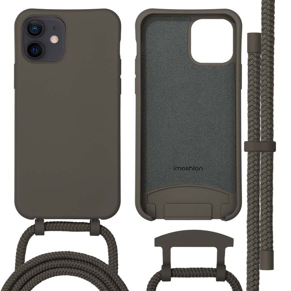 imoshion Coque arrière Color avec cordon amovible et MagSafe Apple iPhone 12 (Pro) - Black Coffee