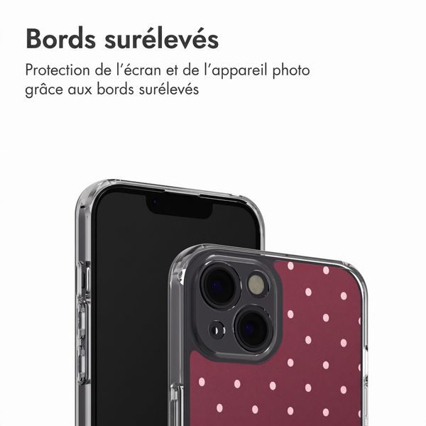 imoshion Coque Design Apple iPhone 13 - Polka Dot Bordeaux